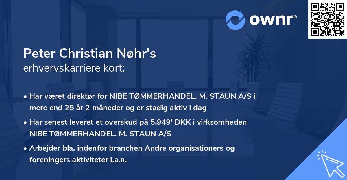 Peter Christian Nøhr's erhvervskarriere kort