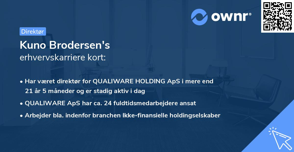 Kuno Brodersen's erhvervskarriere kort