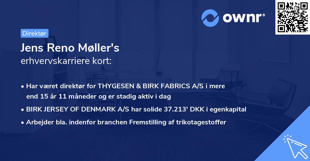 Jens Reno Møller's erhvervskarriere kort