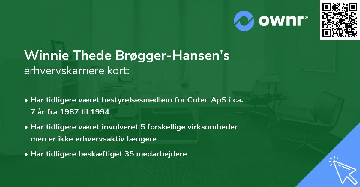 Winnie Thede Brøgger-Hansen's erhvervskarriere kort