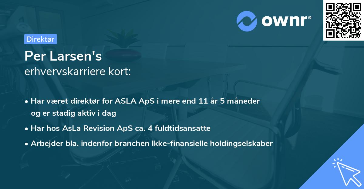 Per Larsen's erhvervskarriere kort