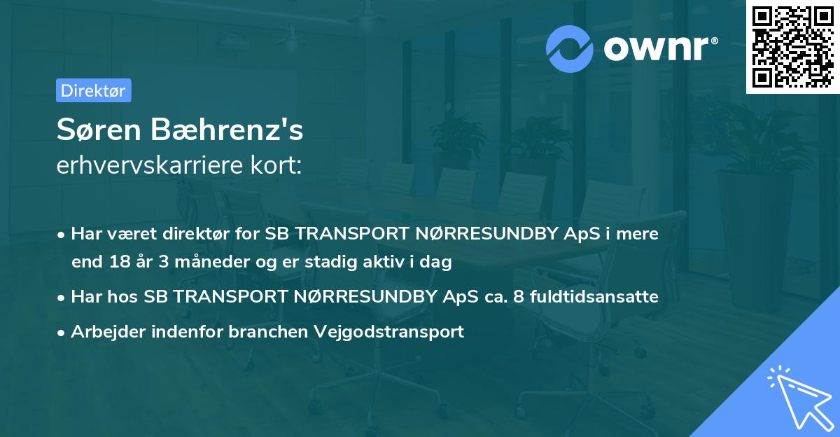Søren Bæhrenz's erhvervskarriere kort