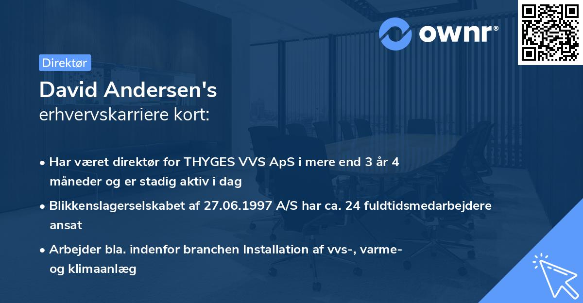 David Andersen's erhvervskarriere kort
