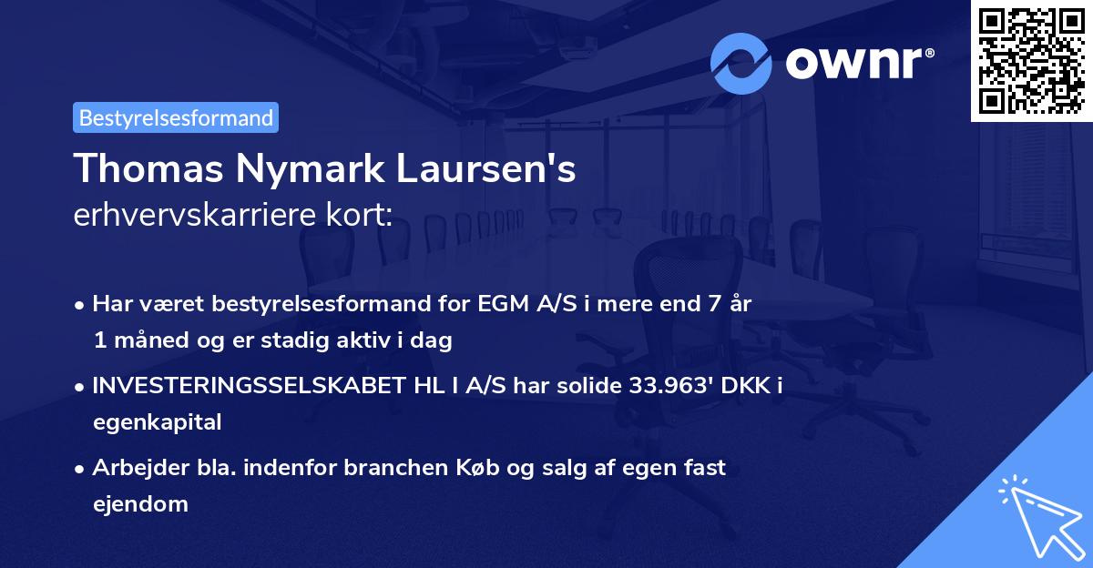 Thomas Nymark Laursen's erhvervskarriere kort