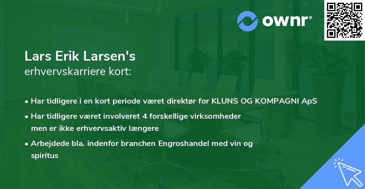 Lars Erik Larsen's erhvervskarriere kort