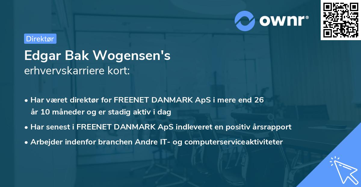 Edgar Bak Wogensen's erhvervskarriere kort