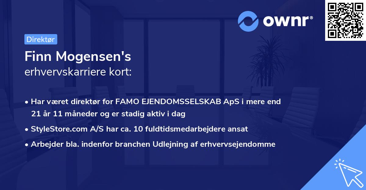 Finn Mogensen's erhvervskarriere kort