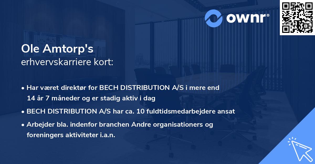 Ole Amtorp's erhvervskarriere kort