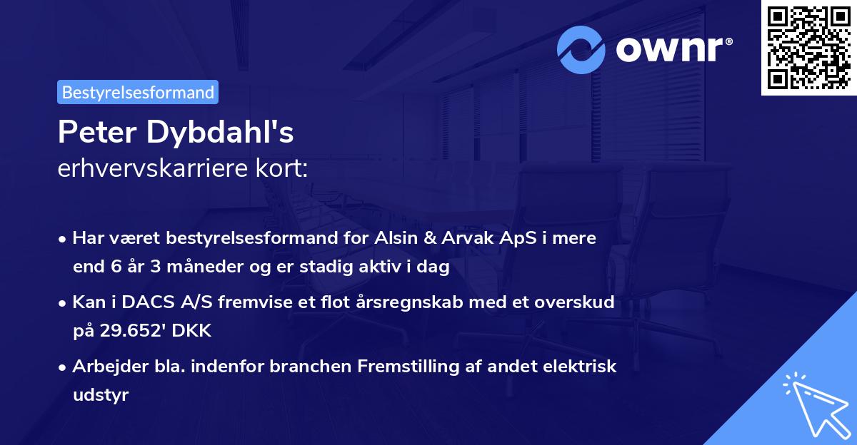 Peter Dybdahl's erhvervskarriere kort