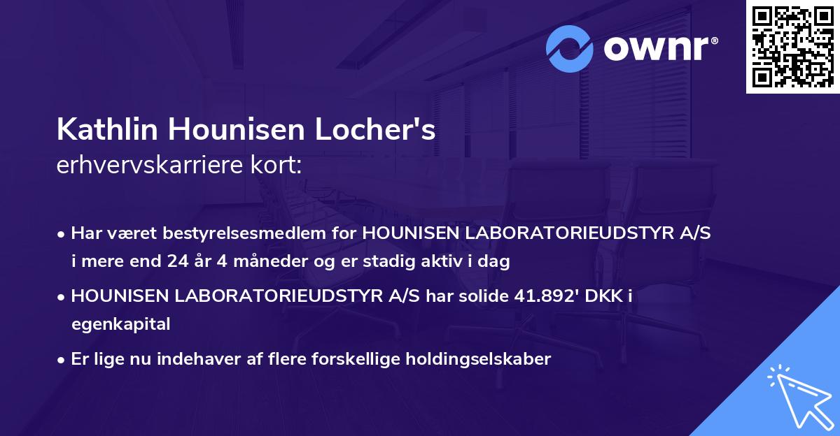 Kathlin Hounisen Locher's erhvervskarriere kort