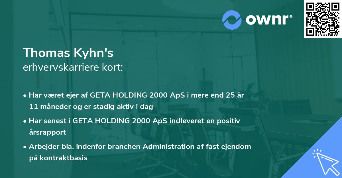 Thomas Kyhn's erhvervskarriere kort