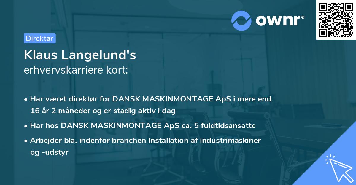 Klaus Langelund's erhvervskarriere kort