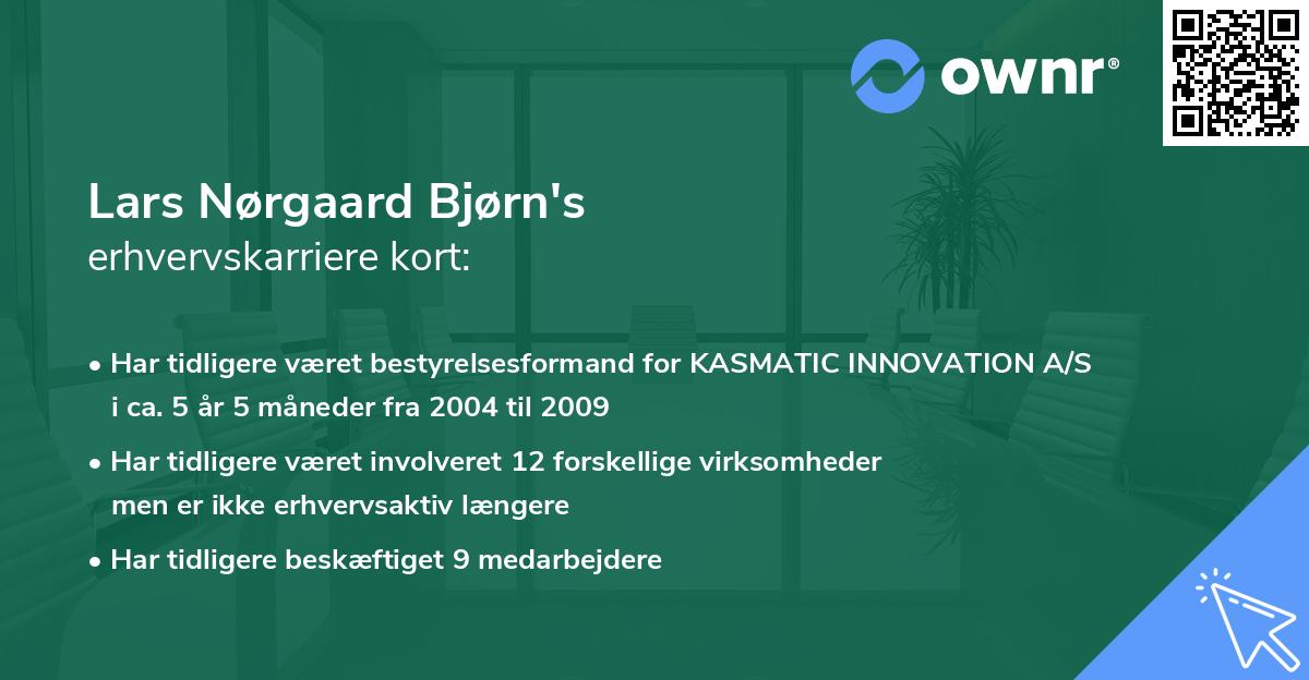 Lars Nørgaard Bjørn's erhvervskarriere kort
