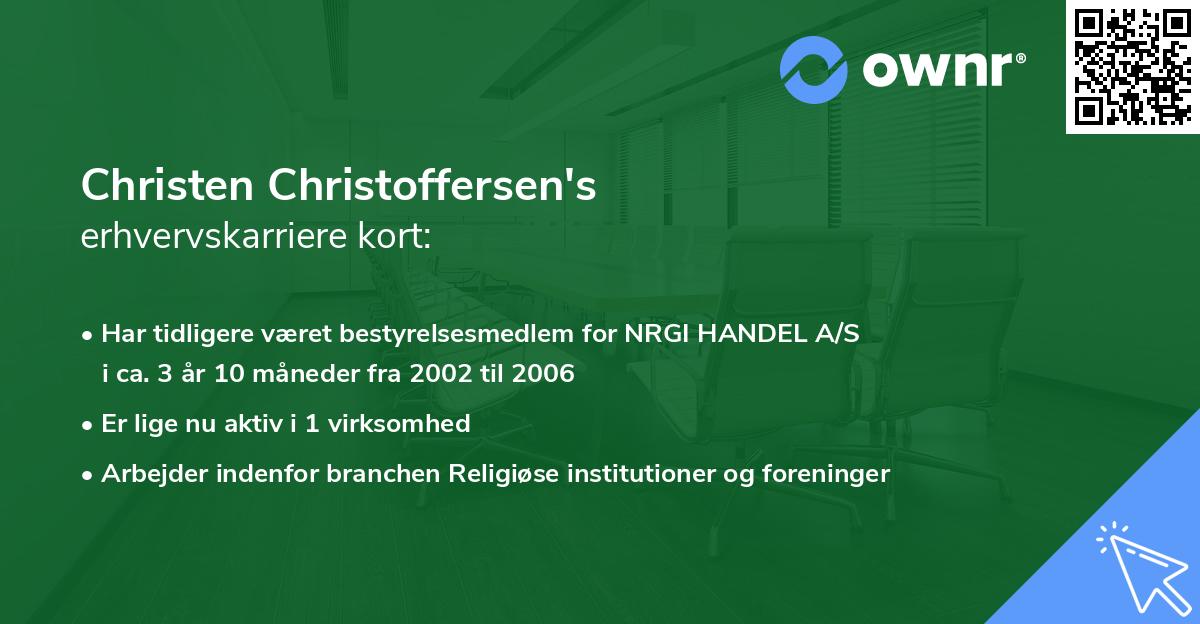 Christen Christoffersen's erhvervskarriere kort