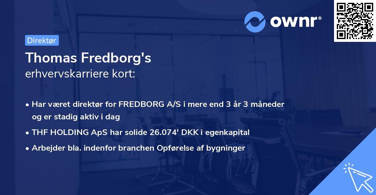 Thomas Fredborg's erhvervskarriere kort