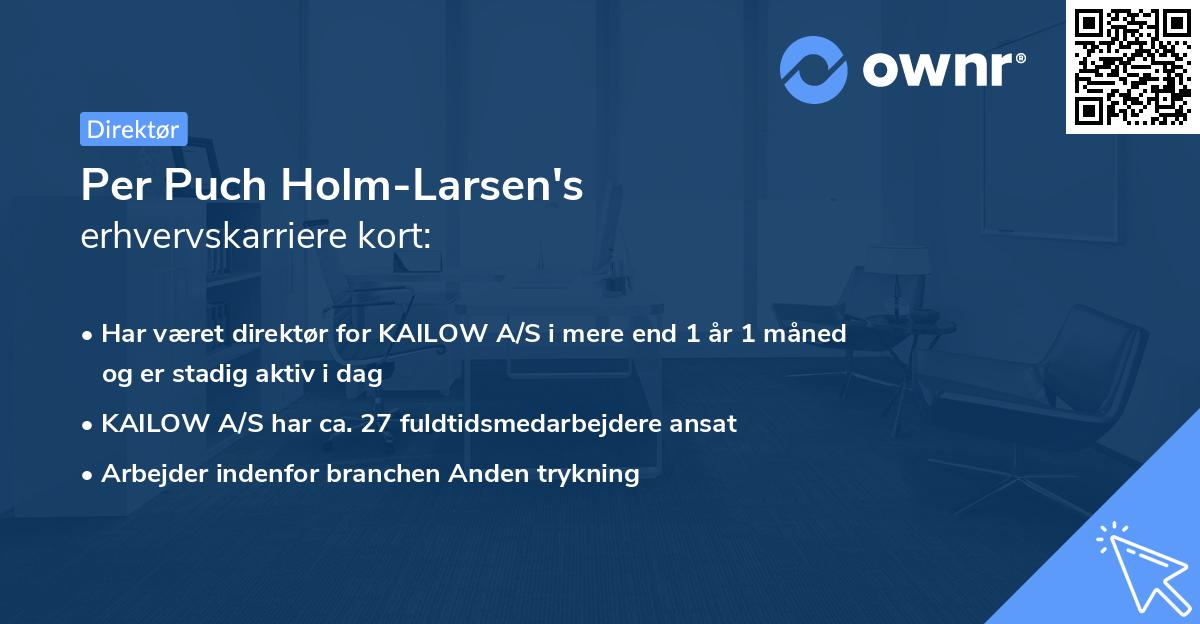 Per Puch Holm-Larsen's erhvervskarriere kort