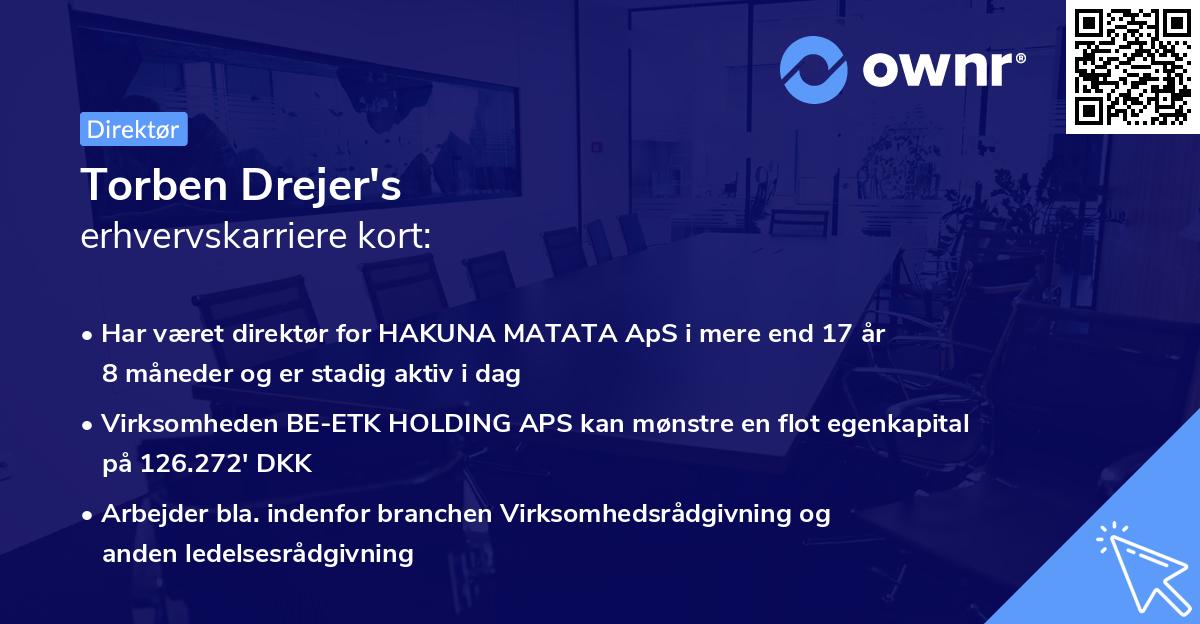 Torben Drejer's erhvervskarriere kort