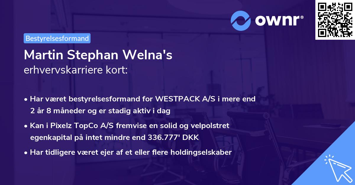 Martin Stephan Welna's erhvervskarriere kort