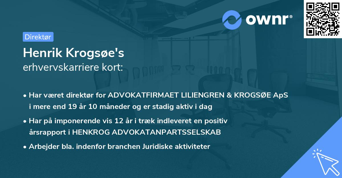 Henrik Krogsøe's erhvervskarriere kort