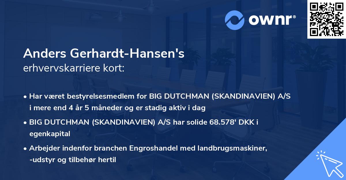 Anders Gerhardt-Hansen's erhvervskarriere kort