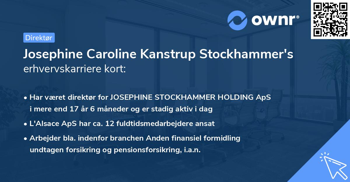 Josephine Caroline Kanstrup Stockhammer's erhvervskarriere kort