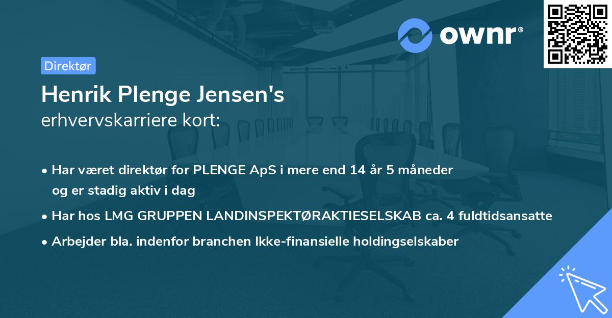 Henrik Plenge Jensen's erhvervskarriere kort