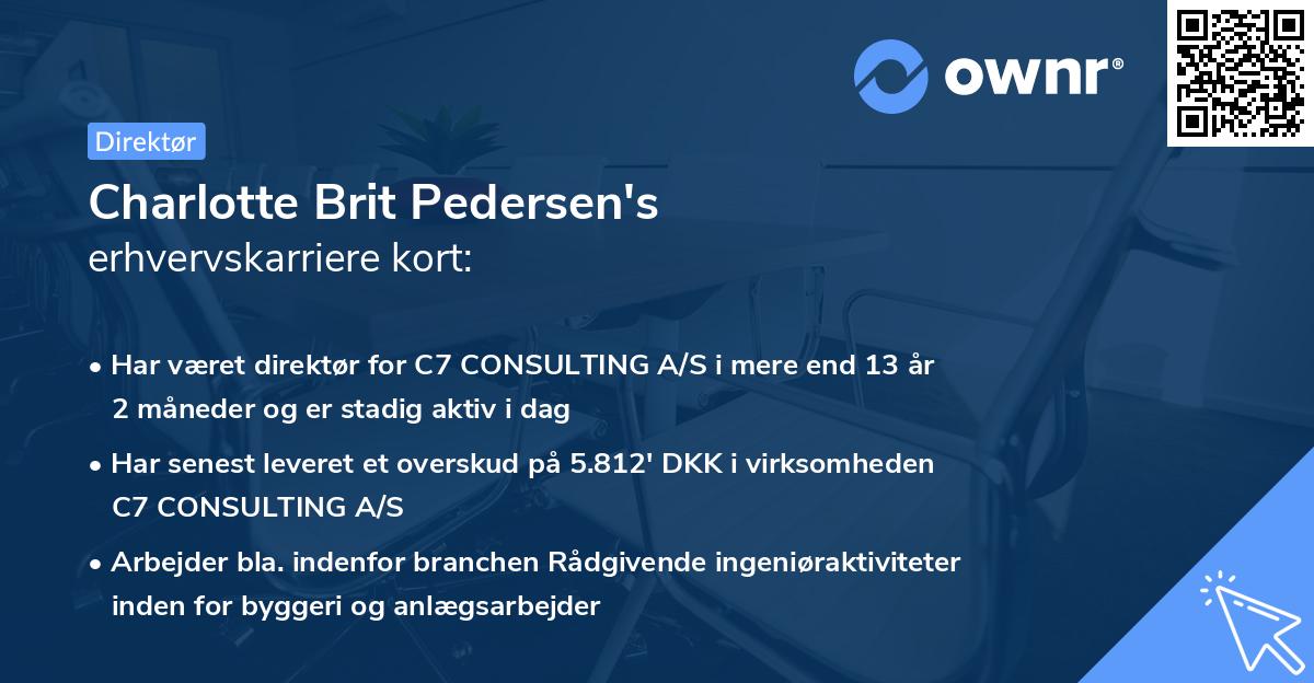 Charlotte Brit Pedersen's erhvervskarriere kort