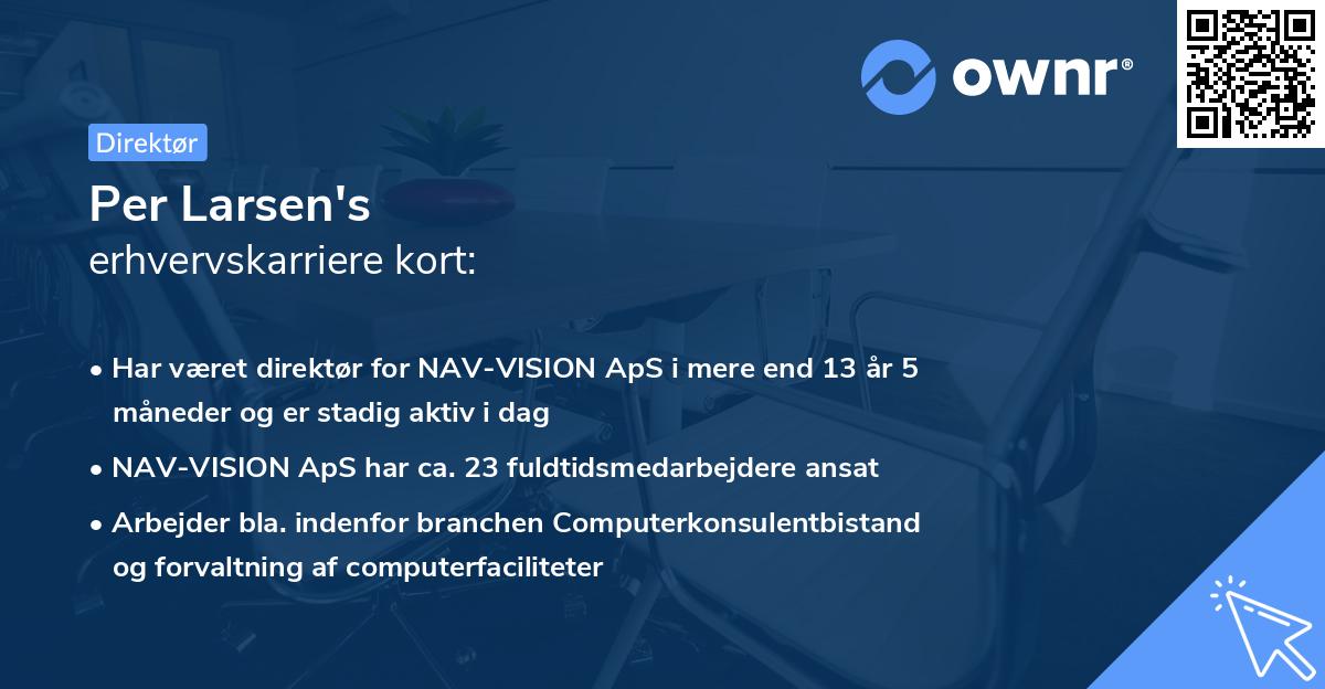 Per Larsen's erhvervskarriere kort