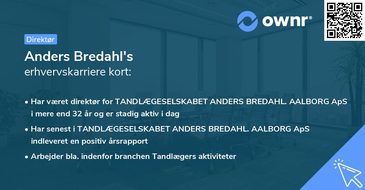 Anders Bredahl's erhvervskarriere kort