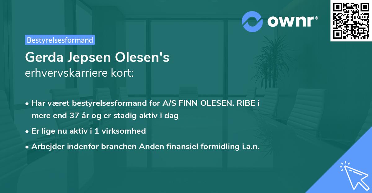 Gerda Jepsen Olesen's erhvervskarriere kort