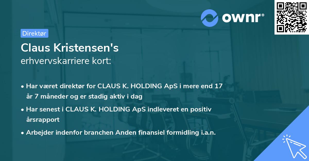 Claus Kristensen's erhvervskarriere kort