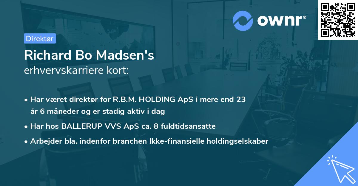 Richard Bo Madsen's erhvervskarriere kort