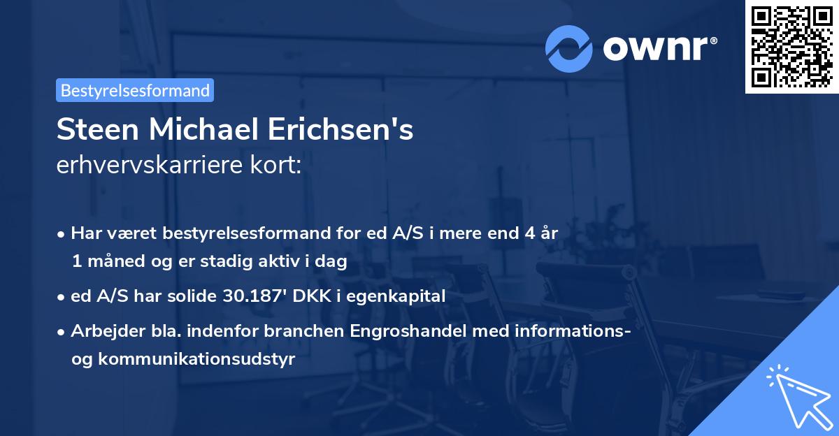 Steen Michael Erichsen's erhvervskarriere kort