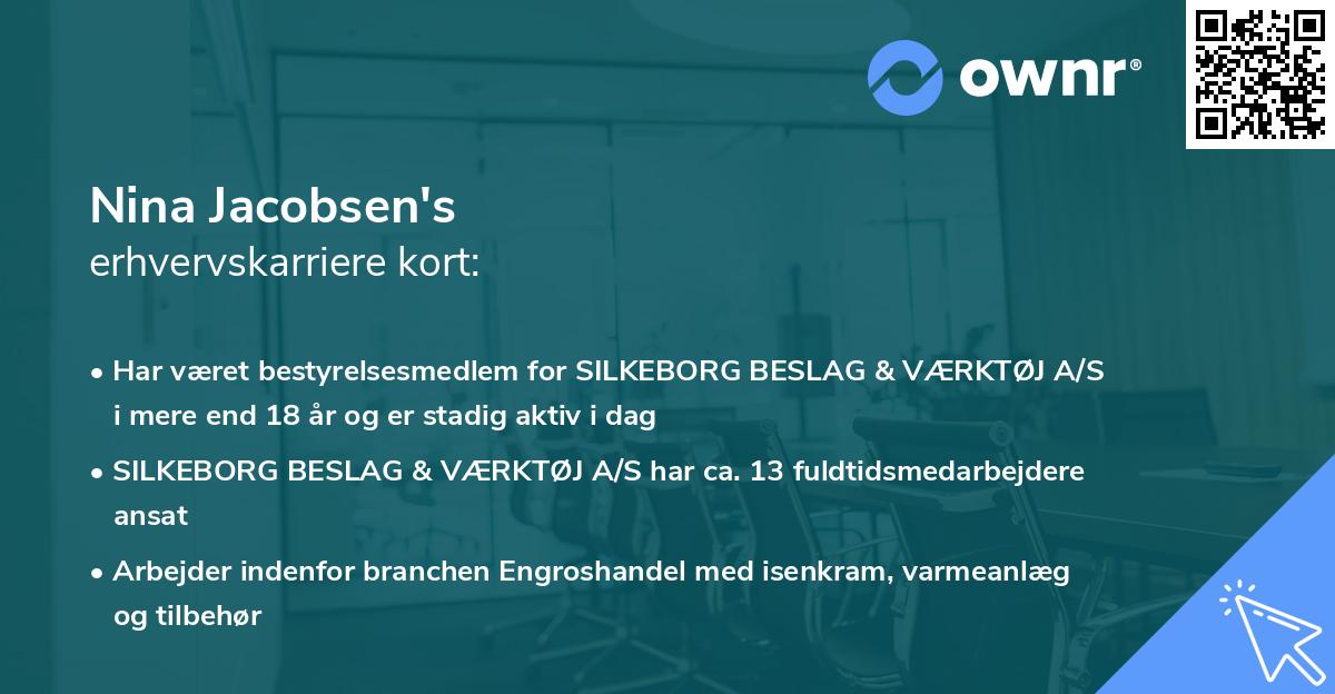Nina Jacobsen's erhvervskarriere kort