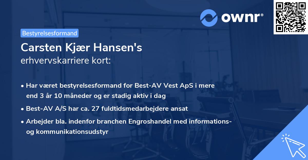 Carsten Kjær Hansen's erhvervskarriere kort