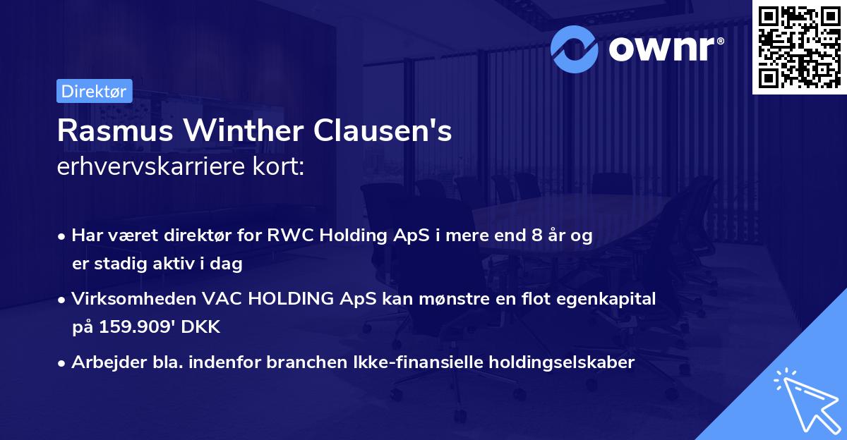 Rasmus Winther Clausen's erhvervskarriere kort