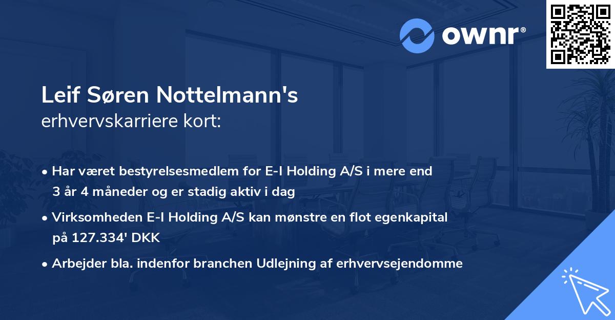 Leif Søren Nottelmann's erhvervskarriere kort