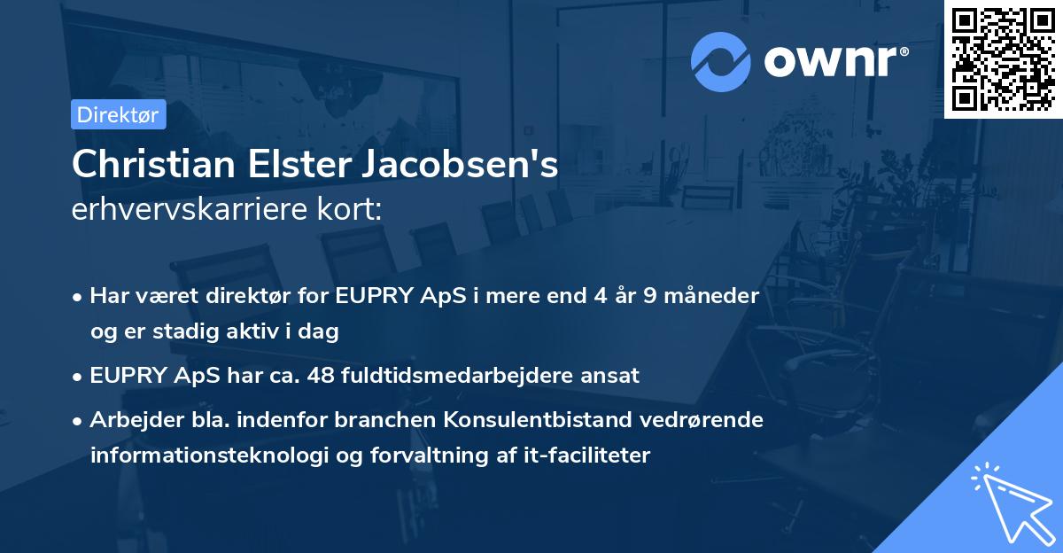 Christian Elster Jacobsen's erhvervskarriere kort