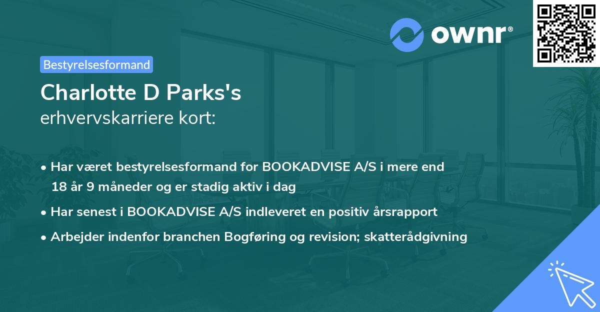 Charlotte D Parks's erhvervskarriere kort