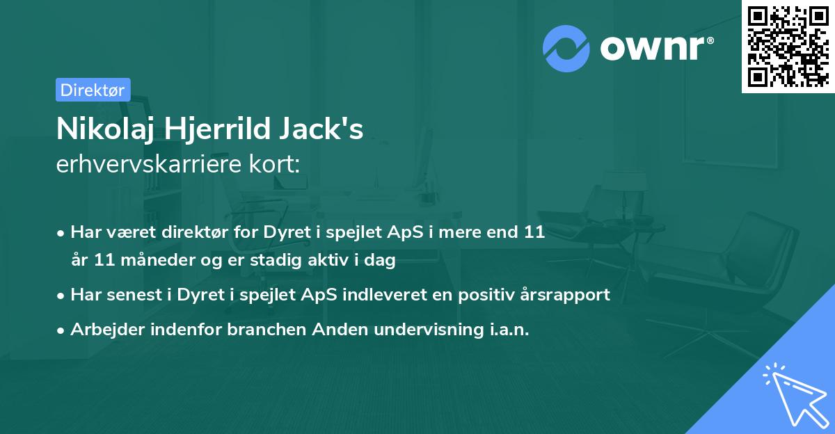 Nikolaj Hjerrild Jack's erhvervskarriere kort