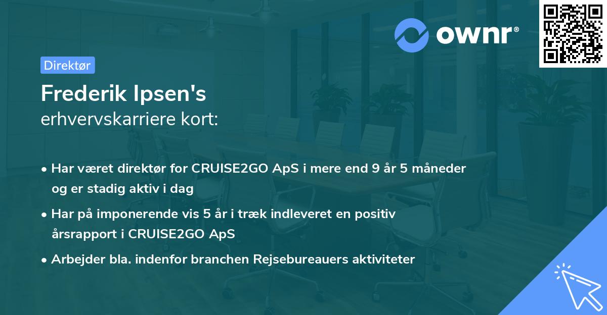 Frederik Ipsen's erhvervskarriere kort