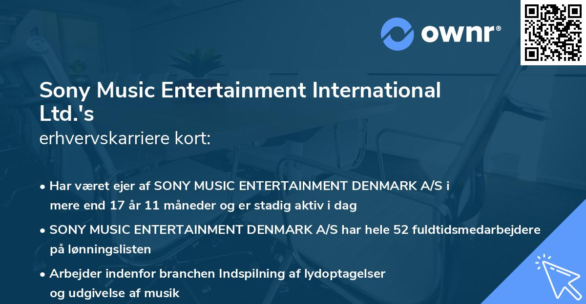 Sony Music Entertainment International Ltd.'s erhvervskarriere kort