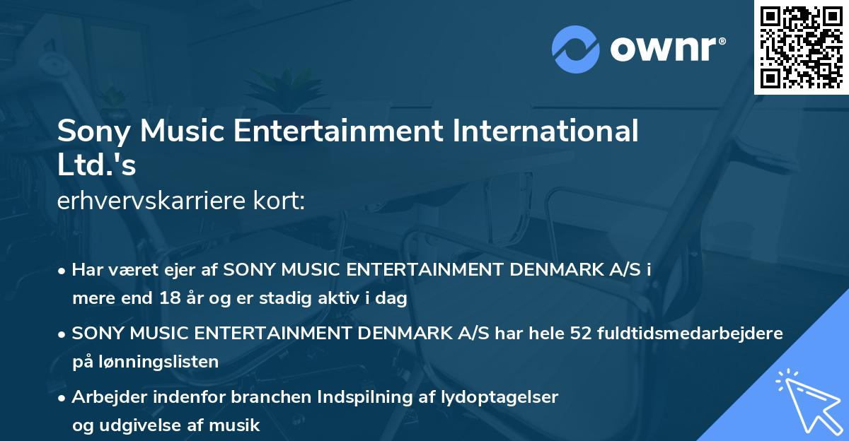 Sony Music Entertainment International Ltd.'s erhvervskarriere kort