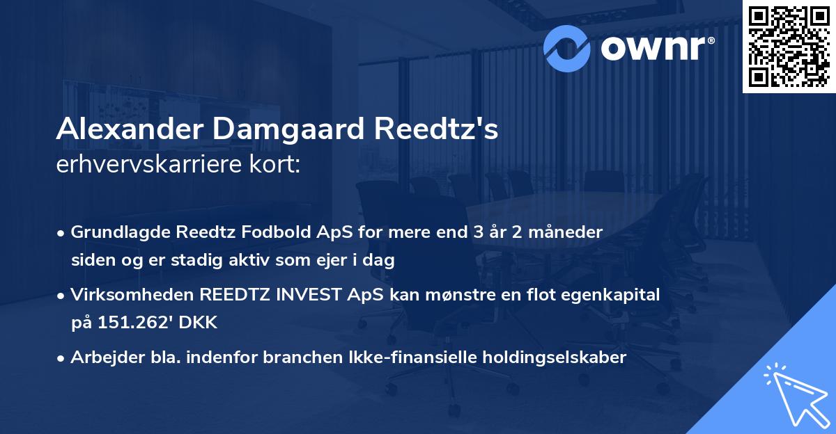 Alexander Damgaard Reedtz's erhvervskarriere kort