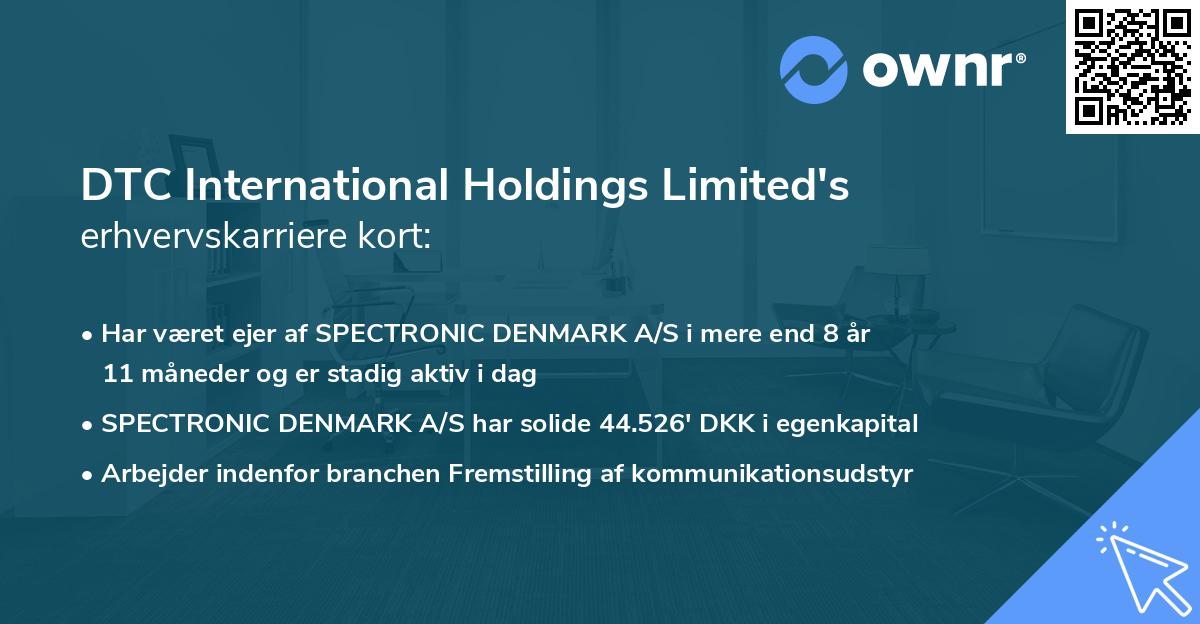 DTC International Holdings Limited's erhvervskarriere kort