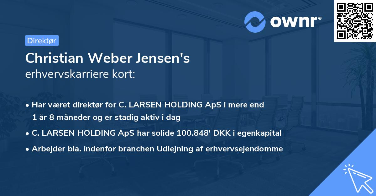 Christian Weber Jensen's erhvervskarriere kort