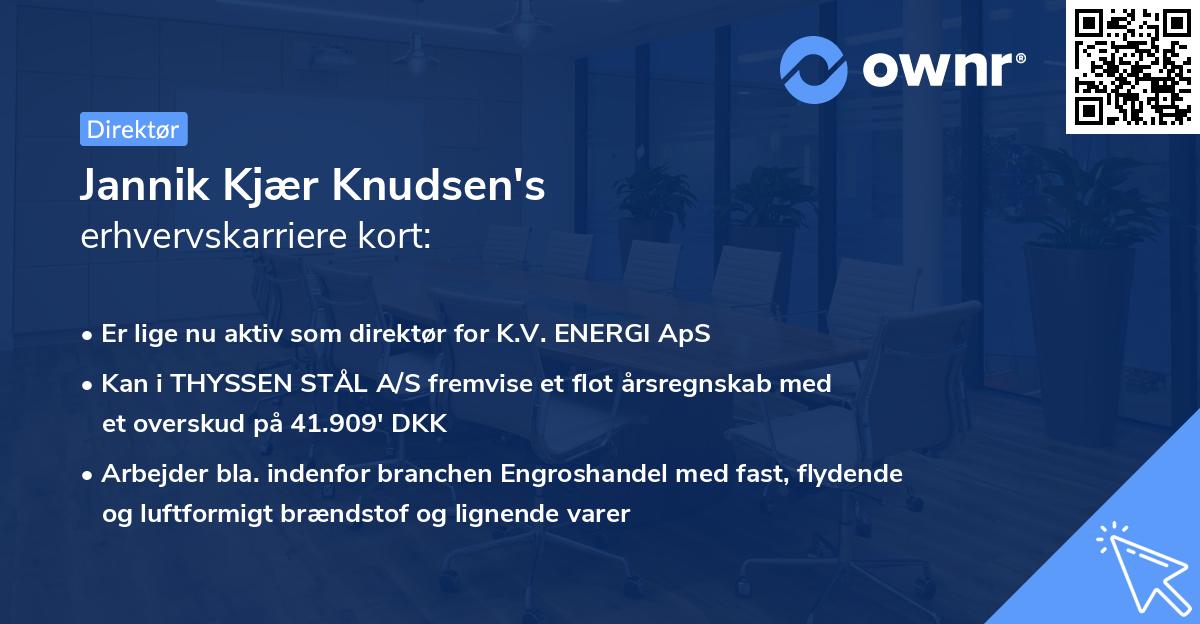 Jannik Kjær Knudsen's erhvervskarriere kort
