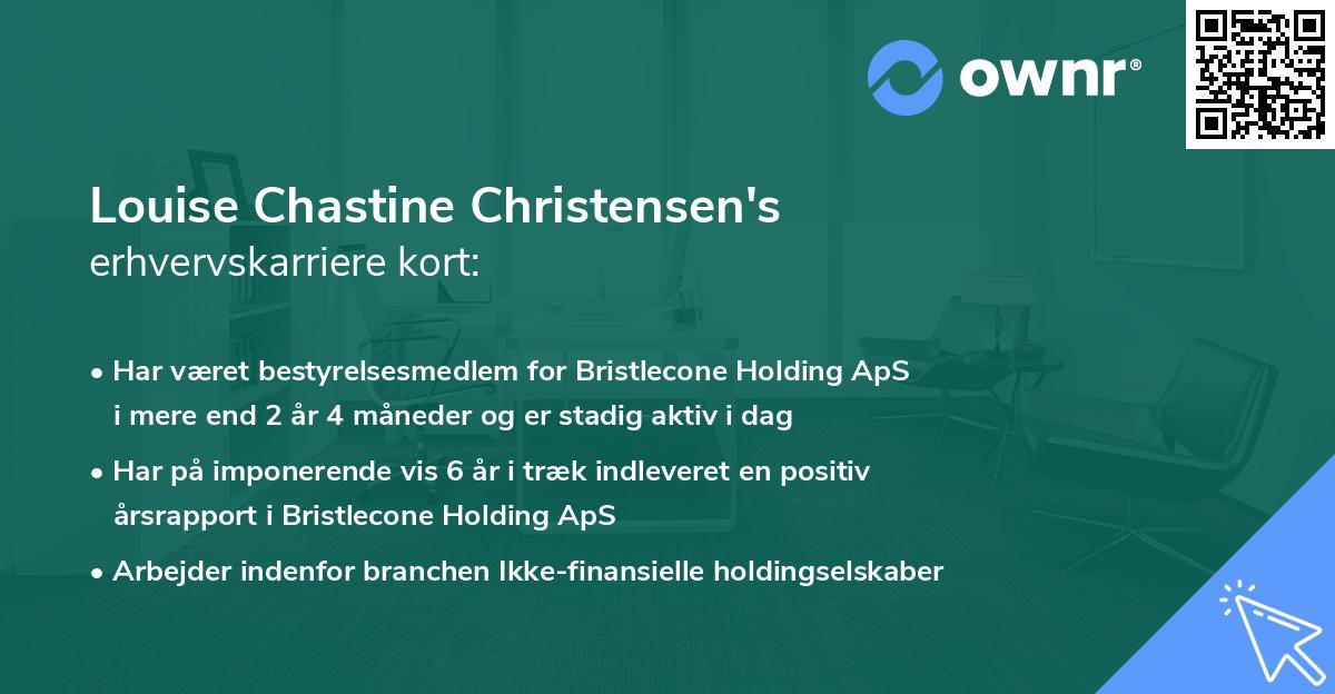 Louise Chastine Christensen's erhvervskarriere kort