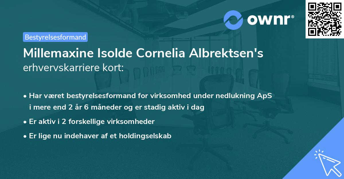 Millemaxine Isolde Cornelia Albrektsen's erhvervskarriere kort