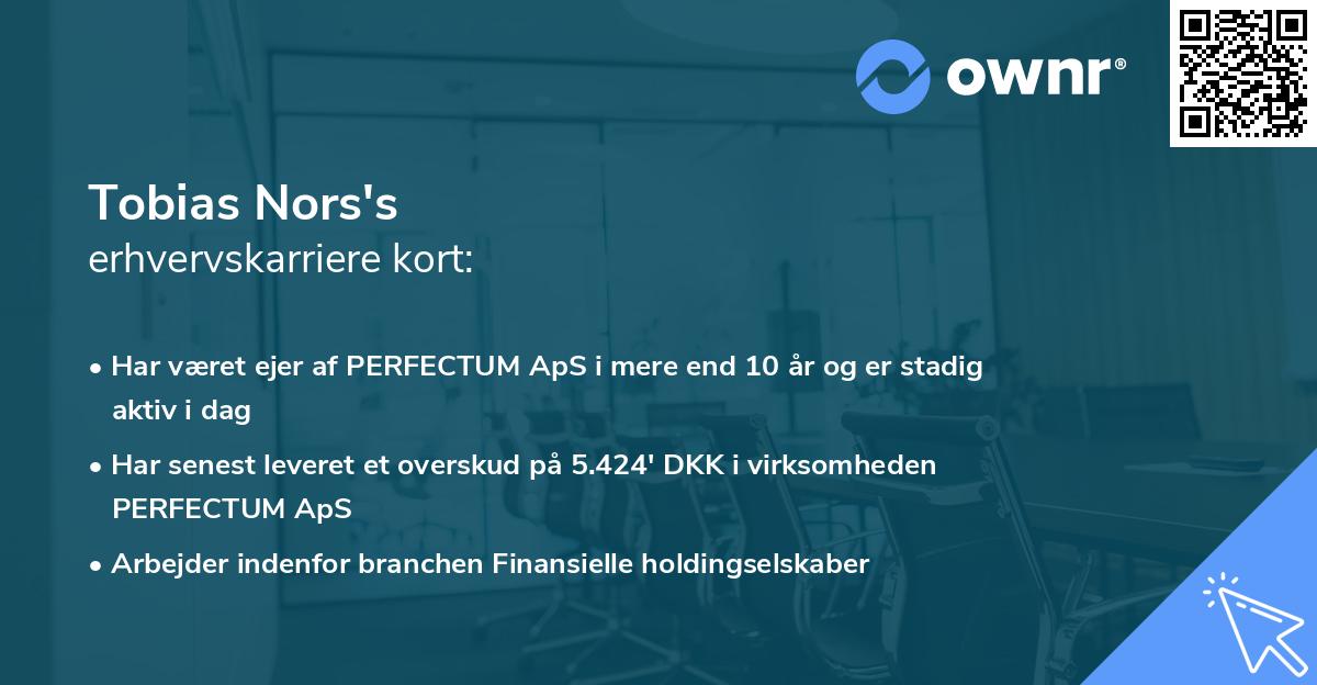 Tobias Nors's erhvervskarriere kort